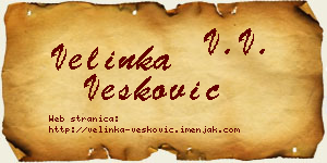 Velinka Vesković vizit kartica